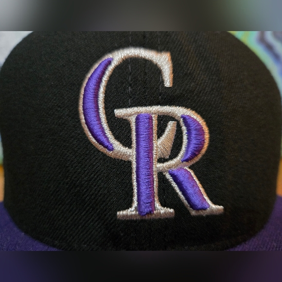 Colorado Rockies 59Fifty New Era Official On Field MLB Hat 7 3/8 Purple/Black - Picture 6 of 10